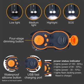 img 3 attached to 🚴 VICTAGEN Waterproof Bike Headlight Set - Rechargeable Front and Rear Taillight Kit for Men, Women, and Kids - Bicycle Lights & Accessories for Road and Mountain Night Riding