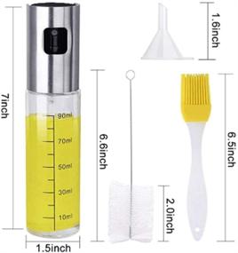 img 3 attached to 🍶 Multifunctional Glass Oil Spray Bottle Set - Olive Oil Sprayer for Cooking, Baking, Grilling (2 PACK)