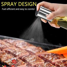 img 1 attached to 🍶 Multifunctional Glass Oil Spray Bottle Set - Olive Oil Sprayer for Cooking, Baking, Grilling (2 PACK)