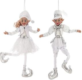img 1 attached to 🎅 ARCCI 24 Inch Christmas Elves Figurine: Set of 2 White & Silver Posable Elf Christmas Figures - Perfect Xmas Holiday Party Home Decoration