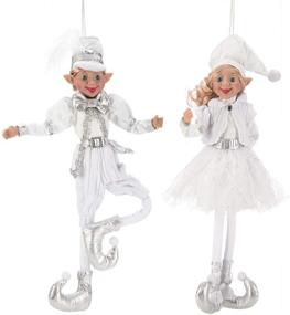 img 4 attached to 🎅 ARCCI 24 Inch Christmas Elves Figurine: Set of 2 White & Silver Posable Elf Christmas Figures - Perfect Xmas Holiday Party Home Decoration