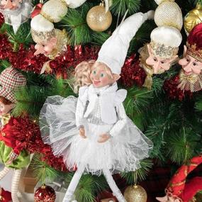 img 3 attached to 🎅 ARCCI 24 Inch Christmas Elves Figurine: Set of 2 White & Silver Posable Elf Christmas Figures - Perfect Xmas Holiday Party Home Decoration