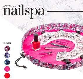 img 1 attached to Lay-n-Go Nail Spa: 18-inch Acrylic Nail Polish Holder & Organizer - Pretty In Paisley Travel Bag