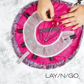 img 3 attached to Lay-n-Go Nail Spa: 18-inch Acrylic Nail Polish Holder & Organizer - Pretty In Paisley Travel Bag