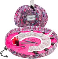 lay-n-go nail spa: 18-inch acrylic nail polish holder & organizer - pretty in paisley travel bag logo