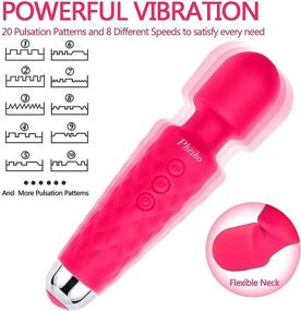 img 2 attached to Pheiho Pink Wireless USB Rechargeable Massager Wand - Powerful Frequency for Pain Relief, Muscle Recovery, and Sports