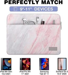 img 3 attached to 📱 MoKo 11 Inch Tablet Sleeve Bag Case - Fits iPad Pro 11 (2021/2020/2018), iPad 9th/8th/7th Gen 10.2, iPad Air 4/3 10.9/10.5, iPad 9.7, Galaxy Tab A 10.1, Tab S6 - Compatible with Smart Keyboard