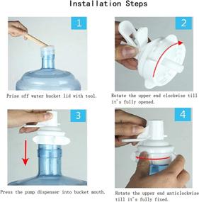 img 1 attached to 🚰 2-Pack Water Dispenser Valve for 55mm Crown Top Drinking Bottle + Dustproof Cap and Wood Stick - Reusable Plastic Spigot Faucet and Bottle Spout