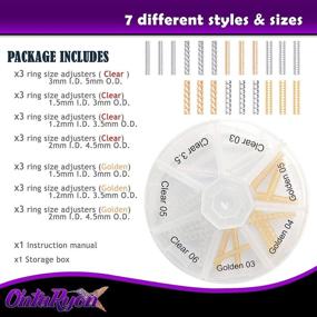 img 1 attached to 🔧 Ontaryon Assorted Ring Size Adjuster: 7 Styles, 21pcs, Golden and Clear Sizers - Ideal for Silver and Gold Rings