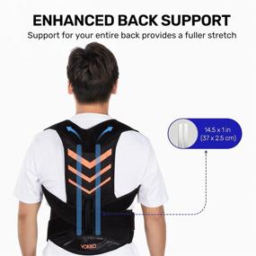 img 2 attached to 👍 VOKKA Full-Support Posture Corrector: Adjustable & Breathable Back Brace for Pain Relief in Neck, Back & Shoulders – Men and Women, Black