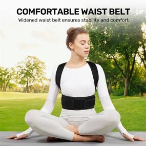 img 1 attached to 👍 VOKKA Full-Support Posture Corrector: Adjustable & Breathable Back Brace for Pain Relief in Neck, Back & Shoulders – Men and Women, Black