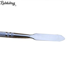 img 2 attached to Rolabling 7.2 inch Stainless Steel Pro Make Up Spatula: Double Sided Cosmetic Stirring Rod for Nail Art & Manicure - Size 2