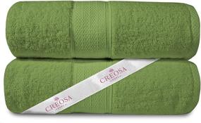 img 4 attached to 🛀 Creosa Bath Sheet Towels - Set of 2, Sage Green, 600GSM Highly Absorbent Extra Large Bath Towels 35x70 Inches - 100% Ring Spun Long Staple - Hotel Quality Shower Towels