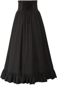 img 3 attached to Scarlet Darkness Women Victorian Maxi Skirt: Vintage High Waist A-Line Elegance