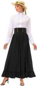 img 1 attached to Scarlet Darkness Women Victorian Maxi Skirt: Vintage High Waist A-Line Elegance