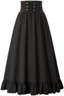 scarlet darkness women victorian maxi skirt: vintage high waist a-line elegance logo