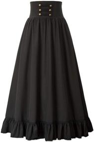 img 4 attached to Scarlet Darkness Women Victorian Maxi Skirt: Vintage High Waist A-Line Elegance