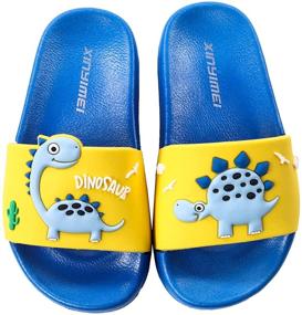 img 1 attached to 🦖 Dinosaur Outdoor Boys' Toddler Slippers Sandals - Anti-Skid Shoes