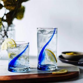 img 2 attached to 🥃 Stylish Libbey Blue Ribbon Impressions 16-Piece Tumbler and Rocks Glass Set - Elevate Your Drinkware Collection!