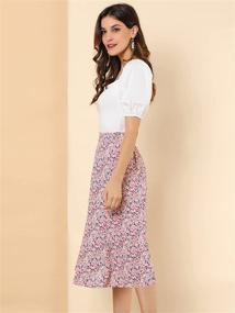 img 1 attached to Allegra Womens Floral Peasant Elastic Women's Clothing in Skirts