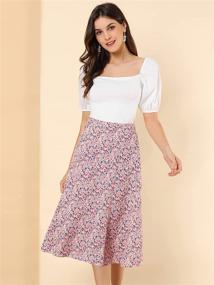 img 2 attached to Allegra Womens Floral Peasant Elastic Women's Clothing in Skirts
