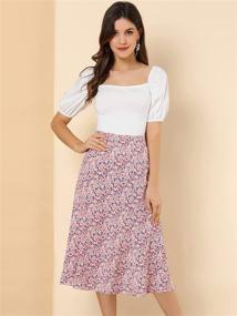 img 3 attached to Allegra Womens Floral Peasant Elastic Women's Clothing in Skirts