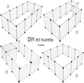 img 2 attached to 🐾 PINVNBY Pet Playpen - Portable Resin Pet Yard Fence for Dog, Cat, Kitten, Rabbit, Guinea Pig, Bunny, Hedgehogs - Indoor and Outdoor Use - 12 Panels - 13.8 x 17.7 inches