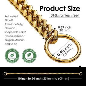 img 1 attached to 🔗 18K Gold Dog Collar with 10mm Thick Cuban Link Chain for Small and Medium Dogs - Durable 316L Stainless Steel, Non-Pinching Design