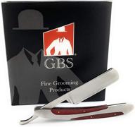 🪒 g.b.s men's shaving razor 5/8" - straight razor natural wood scale, premium quality single blade straight edge razor, moustache & beard shaper handle red wood grain: ultimate wet shaving tool for men with enhanced seo logo