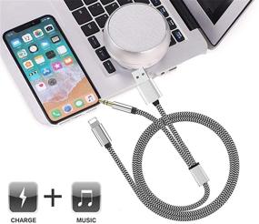 img 2 attached to 🍏 Apple MFi Certified 2 in 1 Audio Charging Cable for iPhone - Lightning to 3.5mm Aux Cord | Car Stereo, Speaker, Headphone Compatibility | iPhone 12/11/11 Pro/XS/XR/8/7 Support