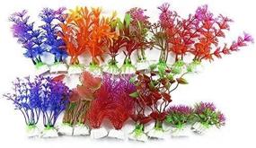 img 4 attached to 🐠 DLOnline 20-Pack Artificial Aquarium Plants for Fish Tanks Home Decor Plastic (10 Styles) -Fish Tank Decoration, Fish Aquarium Accessories, Plastic Aquarium Plants, Artificial Aquarium Decor