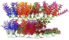 img 2 attached to 🐠 DLOnline 20-Pack Artificial Aquarium Plants for Fish Tanks Home Decor Plastic (10 Styles) -Fish Tank Decoration, Fish Aquarium Accessories, Plastic Aquarium Plants, Artificial Aquarium Decor