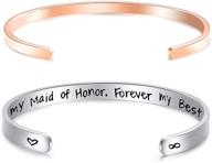 💍 melix home today my maid of honor, forever my best friend: stainless steel bracelets for bridesmaids - the perfect sister wedding gift logo