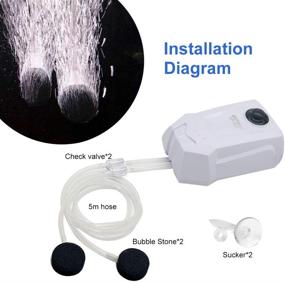 img 3 attached to 🐠 UPETTOOLS Aquarium Air Pump: High-Performance Oxygen Pump for Deepwater Fish Tanks with Adjustable Aerator and 2 Outlets