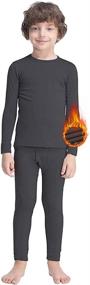 img 4 attached to MANCYFIT Boys' X Small Fleece Thermal Underwear - Active Clothing