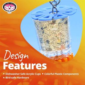 img 1 attached to 🐦 Super Bird Creations SB632 Foraging Bottom's Up Bird Toy: Acrylic Cups & Ringing Bell, Medium-Large Size - 18” x 2.5”