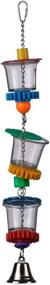 img 4 attached to 🐦 Super Bird Creations SB632 Foraging Bottom's Up Bird Toy: Acrylic Cups & Ringing Bell, Medium-Large Size - 18” x 2.5”