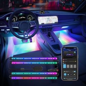 img 4 attached to 🚗✨ Govee Умные светодиодные полосы для автомобиля: Управляйте интерьером вашего автомобиля 16 миллионами цветов!