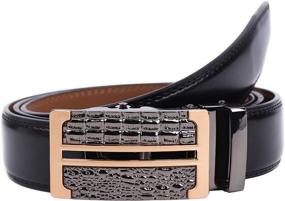 img 4 attached to Luxury Automatic Leather Business 47 3Inch Men's Accessories and Belts