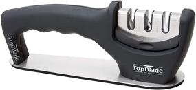 img 3 attached to 🔪 Upgraded TopBlade 3-Stage Kitchen Knife Sharpener: Restore, Sharpen and Polish Steel & Ceramic Blades - Improved Safety & Stability, with Cut-Resistant Glove Included - 2021 Edition