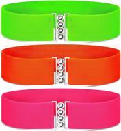 🌈 reviving the 80s: stylish neon elastic belt with retro clasp buckle for women & girls logo