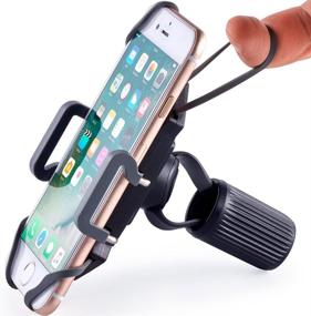 img 4 attached to 📲 Universal Bike & Motorcycle Phone Mount for iPhone 12 (11, SE, Xr, Plus/Max), Galaxy S20, and All Cell Phones - Handlebar Holder for ATV, Bicycle, and Motorbike - Enhances Safety & Comfort by +100