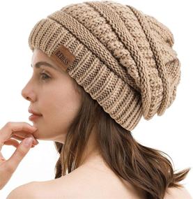 img 4 attached to 🧣 Warm and Stylish REDESS Slouchy Beanie Hat: Perfect Winter Oversized Cable Knit Cap for Men and Women