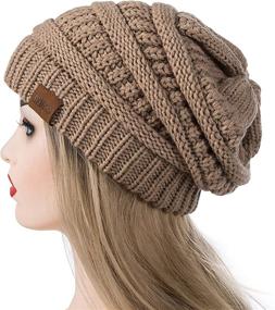 img 3 attached to 🧣 Warm and Stylish REDESS Slouchy Beanie Hat: Perfect Winter Oversized Cable Knit Cap for Men and Women