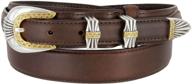 genuine leather western men's accessories – silver oil tanned belts logo