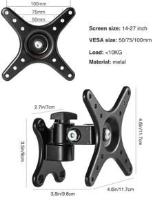 img 3 attached to 📺 Loutytuo Adjustable Tilt Swivel TV Monitor Wall Mount Bracket - Fits 14 to 27 Inch Screens, 50/75/100 VESA Compatible, Supports Up to 22lbs (No Arm)