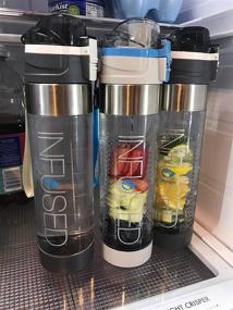 img 3 attached to 🍇 Enhance Hydration with Body Euphoria Pro 3 in 1 Fruit Infused Water Bottle - Bottom Loading Infuser, Long Lasting Flavor, One Handed Flip Top Lid. 24 oz BPA Free Plastics!