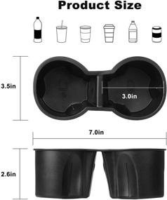 img 1 attached to 🔌 Черные вставки для держателей чашек в центральной консоли - идеальное сочетание для Tesla Model 3 и Tesla Model Y, идеальные аксессуары для автомобиля для бутылок, кружек и кофейных чашек - прямая установка, легкое удаление, без разливов