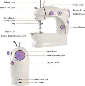 img 1 attached to 🧵 Наслаждайтесь мини-швейной машиной Enjoylf для начинающих детей: улучшенная 2-х скоростная 2-х ниточная портативная швейная машина с лампой, резаком и педалью - легкое шитье стало веселым!