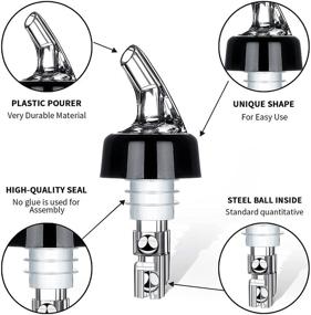 img 3 attached to 🍹 SEO-Optimized 1oz/30ml Automatic Measured Bottle Pourer - Pack of 4 Quick Shot Spirit Measure Pourer for Drinks, Wine, Cocktails - Home Bar Essential